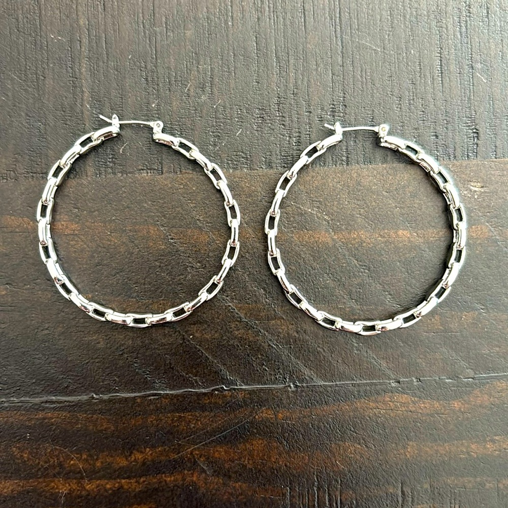 All Saints Hammered Link Hoop Earrings